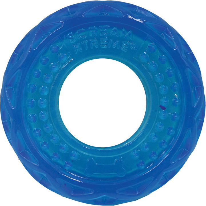 Scream Xtreme Treat Tyre Dog Toy - Loud Blue-Dog Toys-Scream-