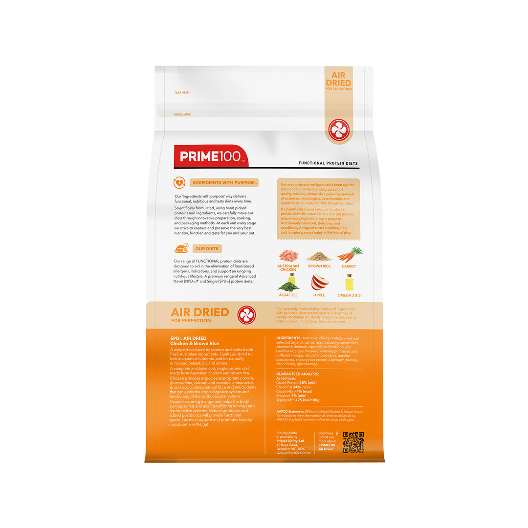 Prime100 SPD Air Dried Chicken & Brown Rice-Dog Food-Prime100-