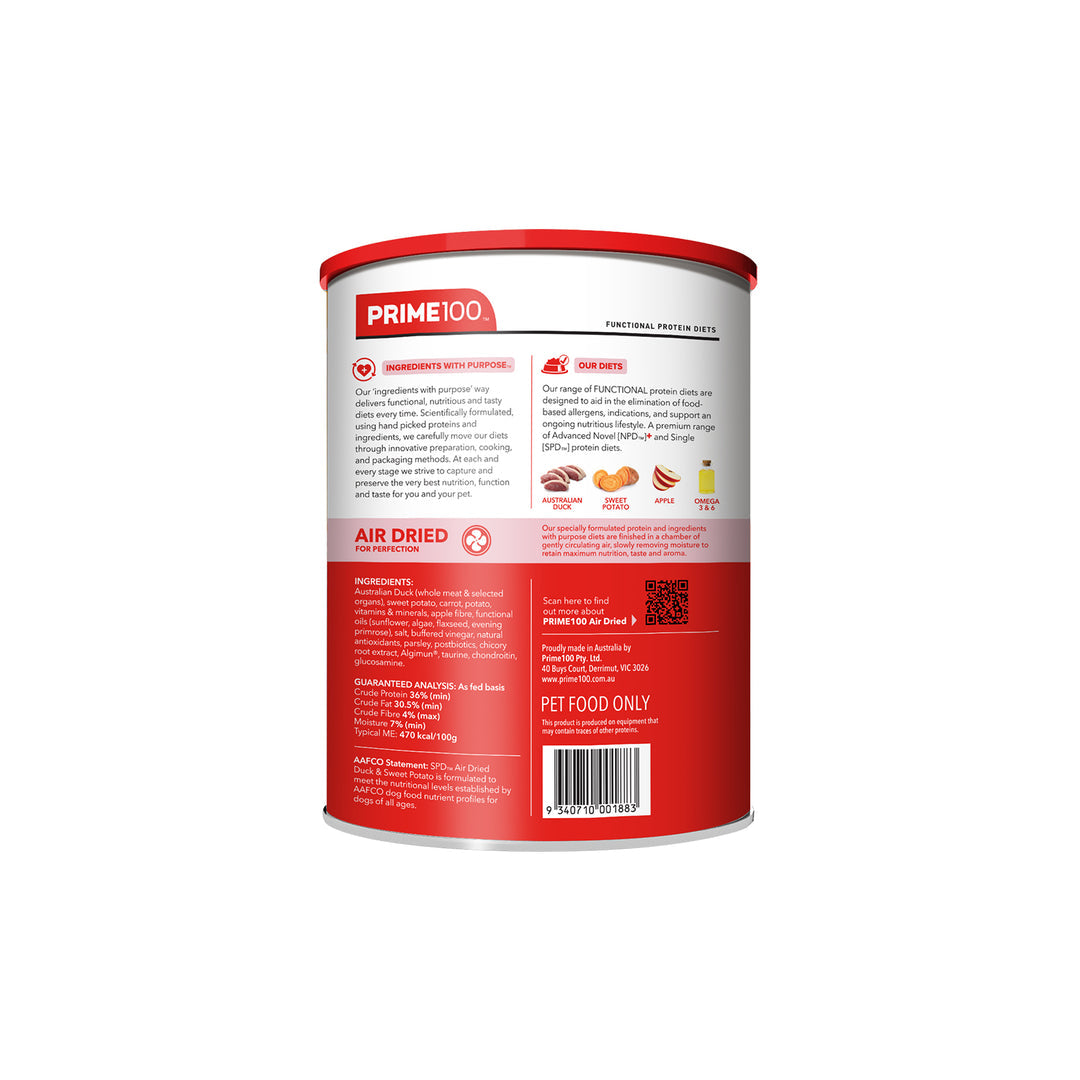Prime100 SPD Air Dried Duck & Sweet Potato-Dog Food-Prime100-