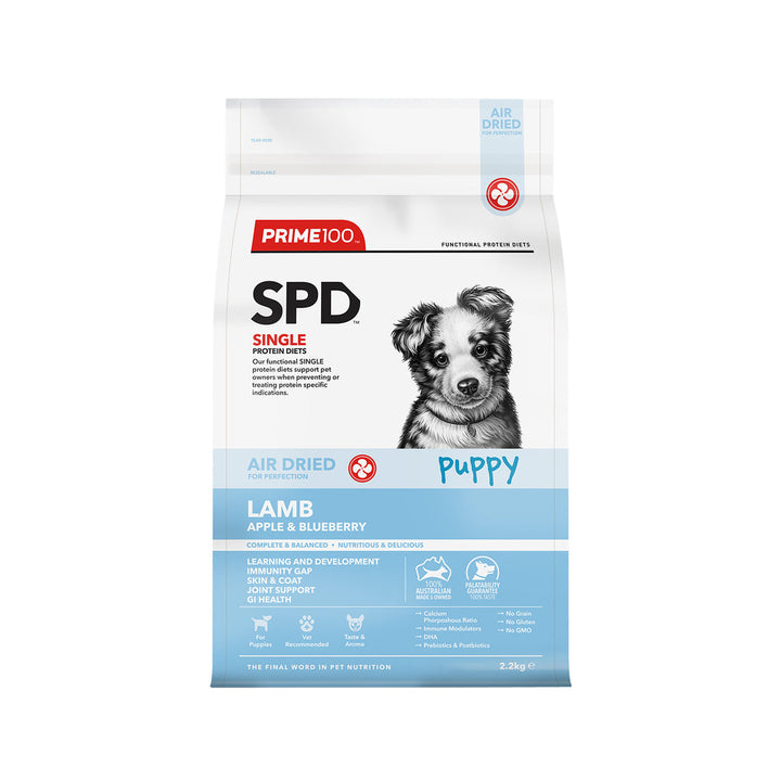 Prime100 SPD Air Dried Puppy Lamb, Apple & Blueberry Dog Food-Dog Food-Prime100-2.2KG-