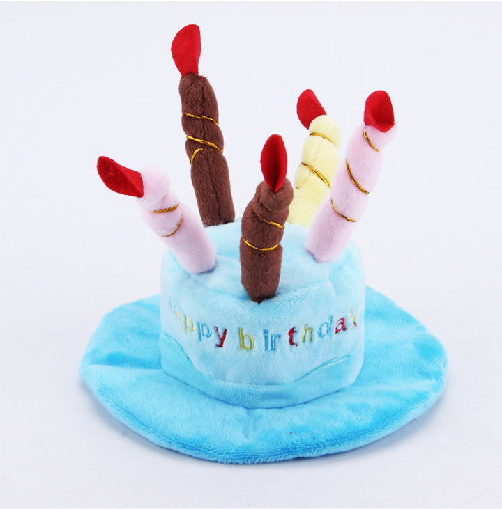 Muddy Paw Friends Pet Happy Birthday Cake Plush Party Hat-Plush Toys-Muddy Paw Shop-Blue-