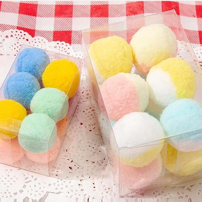 Cat Joy Colorful Pom Pom Soft Balls 4.5cm Cat Toy Ball 12Pc-Cat Toys-Muddy Paw Shop-