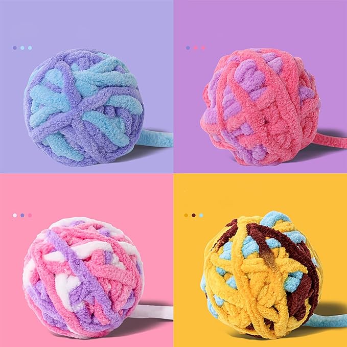 Cat Joy Cat Toys Wool Ball with Bell and String 4pc-Cat Toys-Muddy Paw Shop-