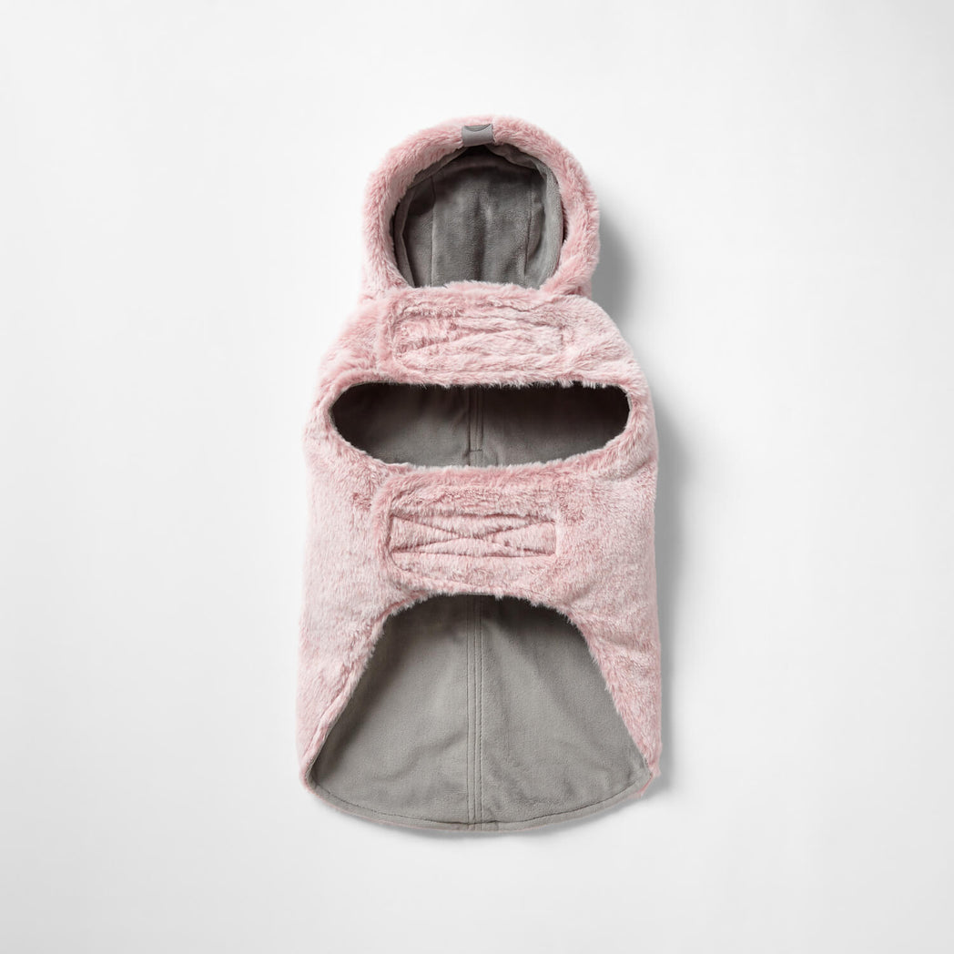 Snooza Wear Pink Faux Fur Dog Coat with Hood-Dog Clothing-Snooza-