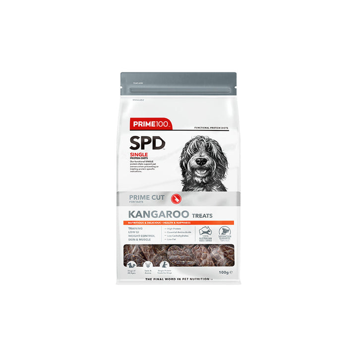 Prime100 SPD Prime Cut Treats For Dogs-Kangaroo Treats 100g-Dog Treats-Prime100-