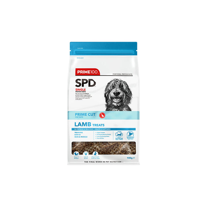 Prime100 SPD Prime Cut Treats For Dogs-Lamb Treats 100g-Dog Treats-Prime100-