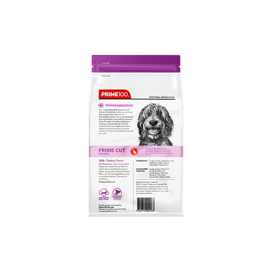 Prime100 SPD Prime Cut Treats For Dogs-Turkey Treats 100g-Dog Treats-Prime100-