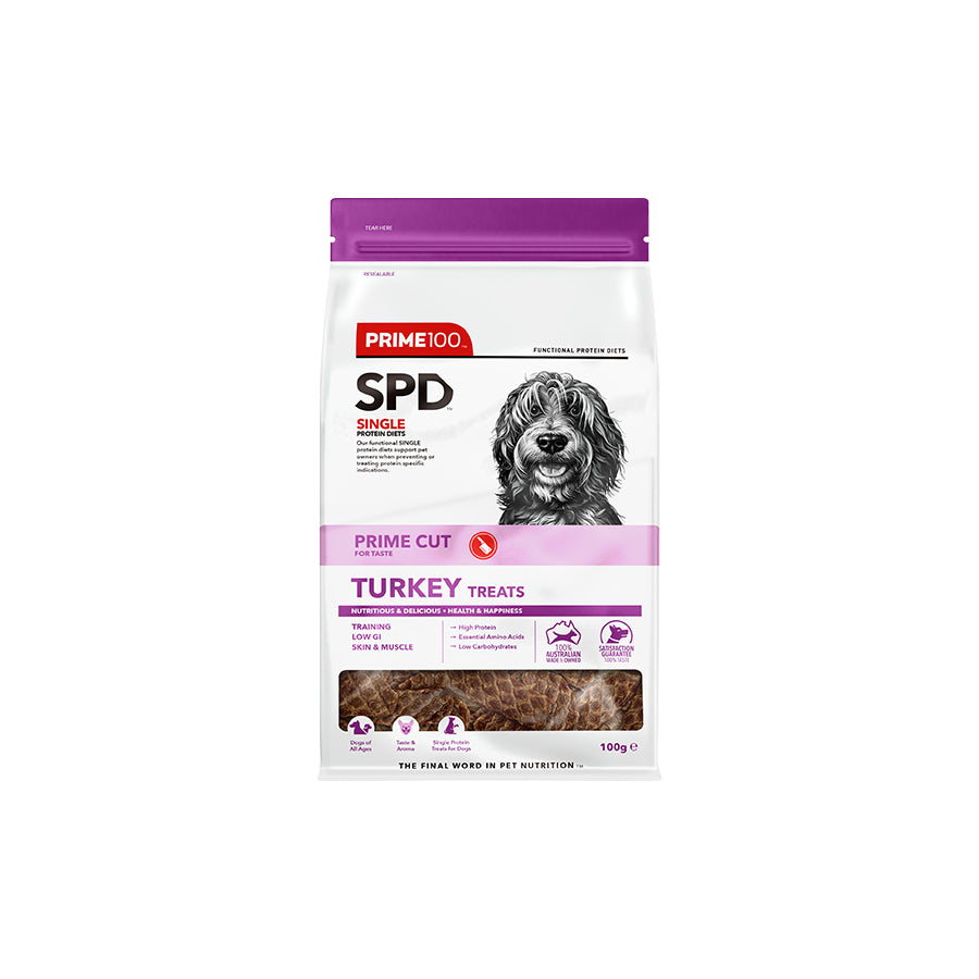 Prime100 SPD Prime Cut Treats For Dogs-Turkey Treats 100g-Dog Treats-Prime100-