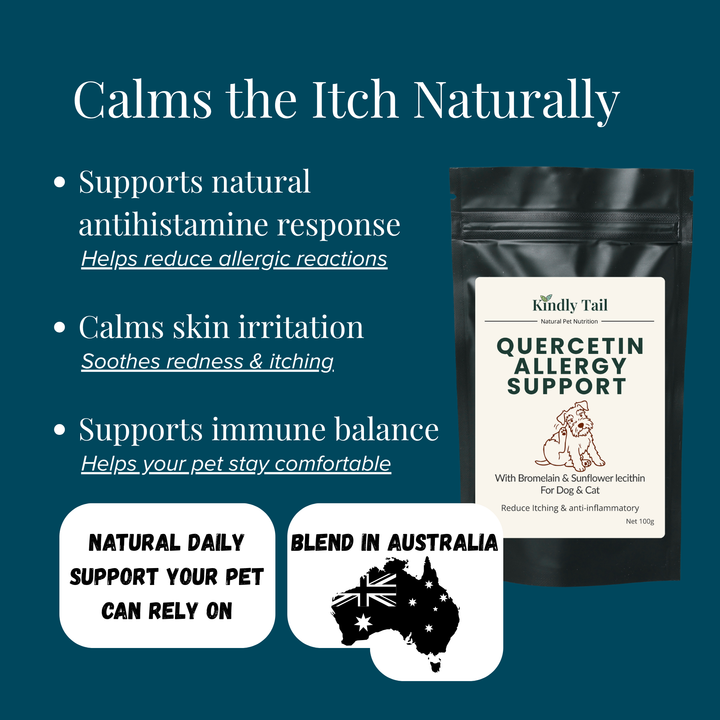 Kindly Tail Quercetin with Bromelain for Dogs & Cats -- Allergy & Itch Support