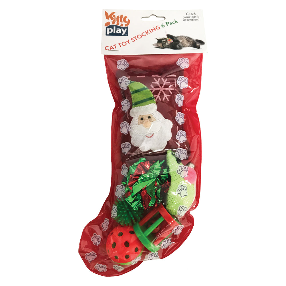 Kitty Play Christmas Cat Toy Stocking 6 piece-Cat Toys-Kitty Play-