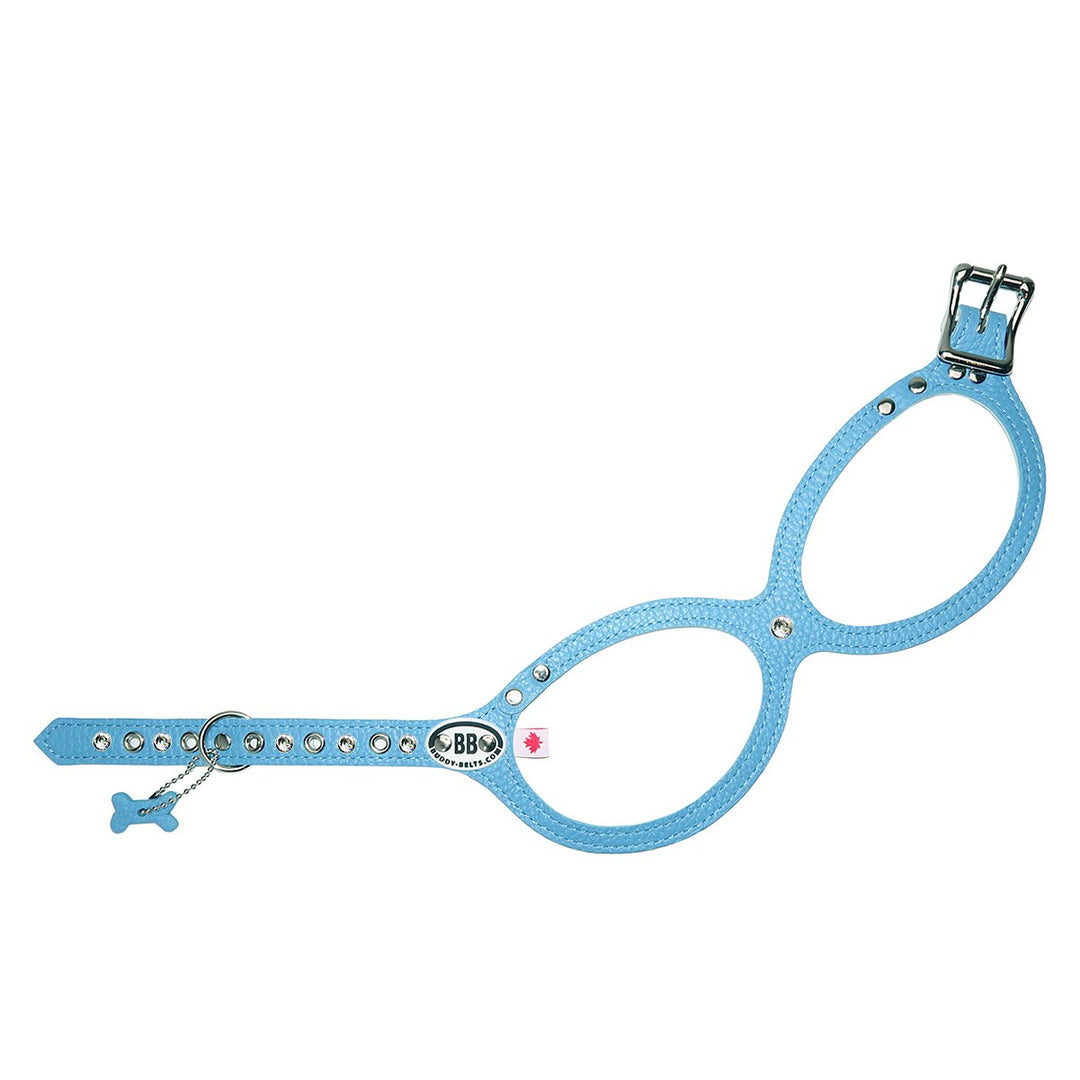 Buddy Belts (BB) Leather Harness – Premium – Blue-Pet Collars & Harnesses-Buddy Belts-4-Yes-