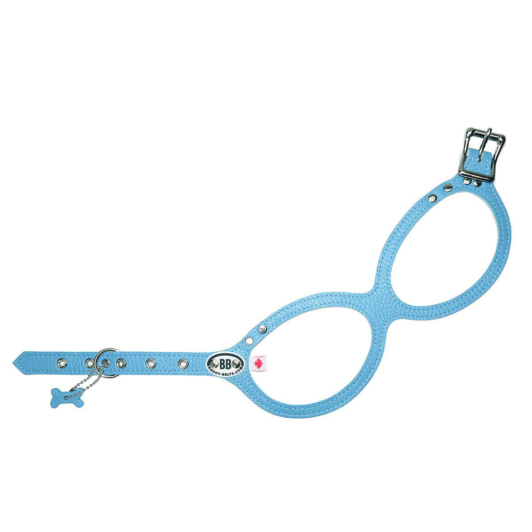 Buddy Belts (BB) Leather Harness – Premium – Blue-Pet Collars & Harnesses-Buddy Belts-4-No-