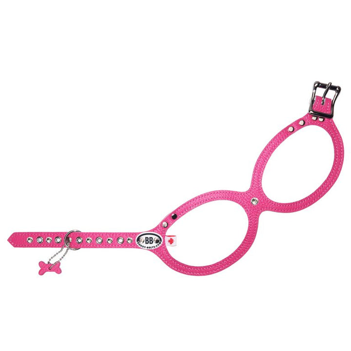 Buddy Belts (BB) Leather Harness – Luxury – Hot Pink-Pet Collars & Harnesses-Buddy Belts-