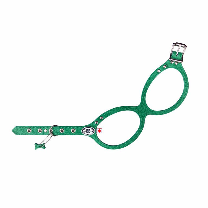 Buddy Belts (BB) Leather Harness – Luxury – Emerald-Pet Collars & Harnesses-Buddy Belts-