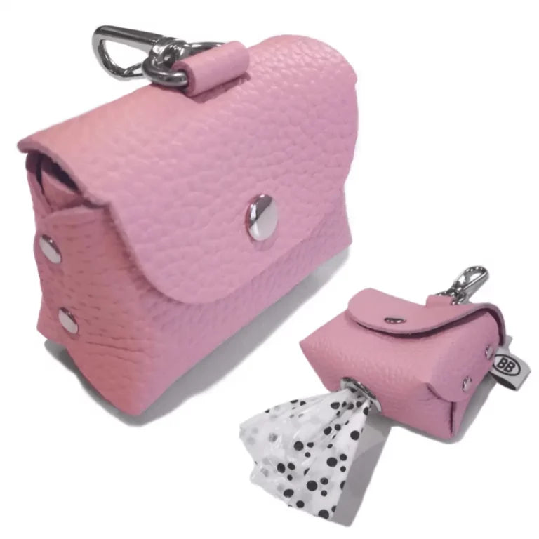 Buddy Belts (BB) All Leather Poopurse – Premium – Pink-Pet Collars & Harnesses-Buddy Belts-