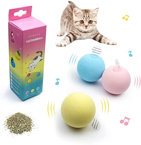 Interactive Cat Toy Chirping Ball with Catnip box of 3Pcs-Cat Toys-Petgravity-